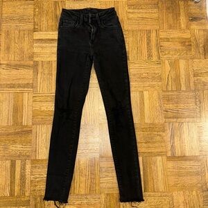 Just black ripped knee skinny jeans